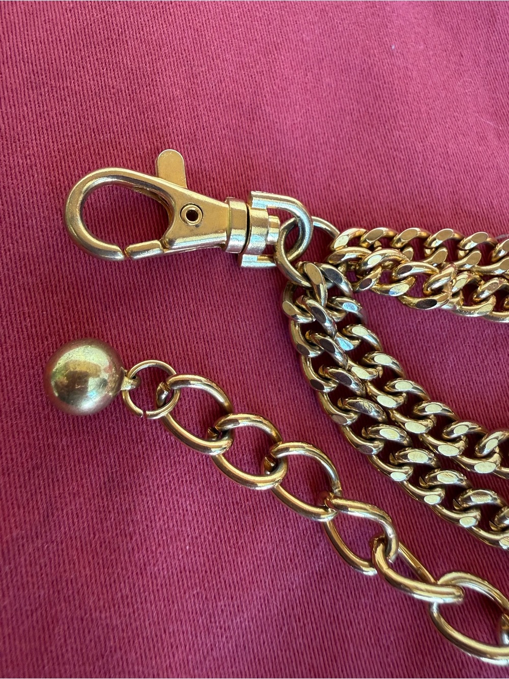 Vintage Y2K bebe Gold-Tone chain Logo Belt with rhinestone studs. One size - Picture 3 of 3